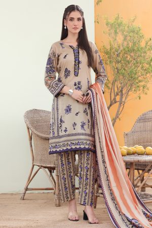 Printed lawn 3piece suit D2
